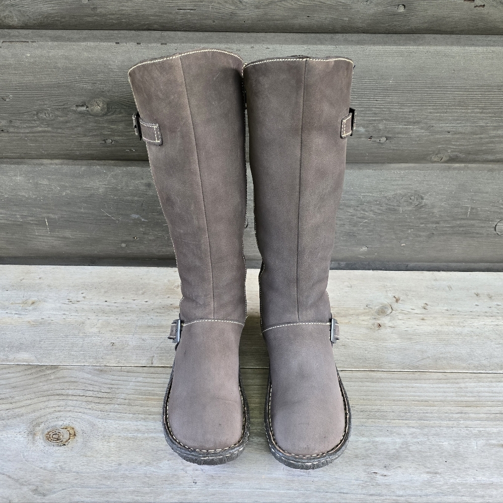 Born Kenya Y2K Boho Moto Minimalist Tall Nubuck Buckle Riding Boots 7M - Picture 6 of 16